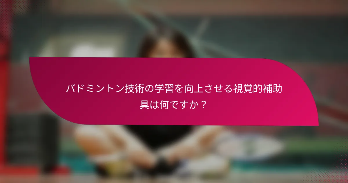 バドミントン技術の学習を向上させる視覚的補助具は何ですか？
